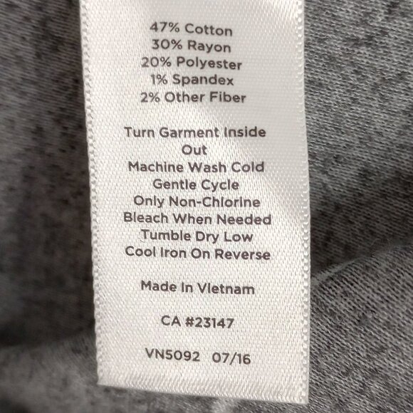 Talbots Grey Velour Metallic Striped Cowl-Neck Tunic Top - Picture 8 of 8